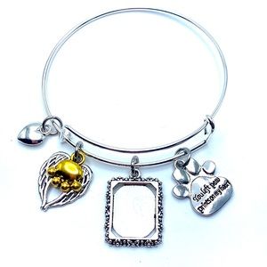 Pet Memorial Bracelet Photo Frame Charm You Left Paw Prints On My Heart